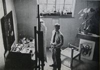 Joachim Heuer in seinem Atelier, um 1932